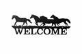 Running Horses “Welcome” Metal Wall Sign – Rustic Farmhouse & Western Décor