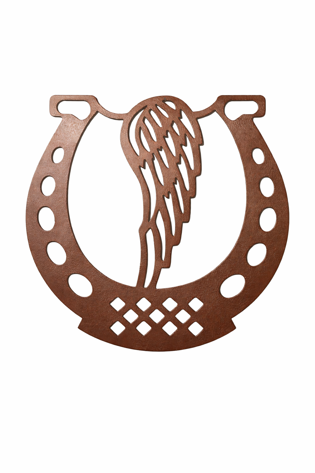 Rustic Horseshoe & Angel Wing Metal Wall Art