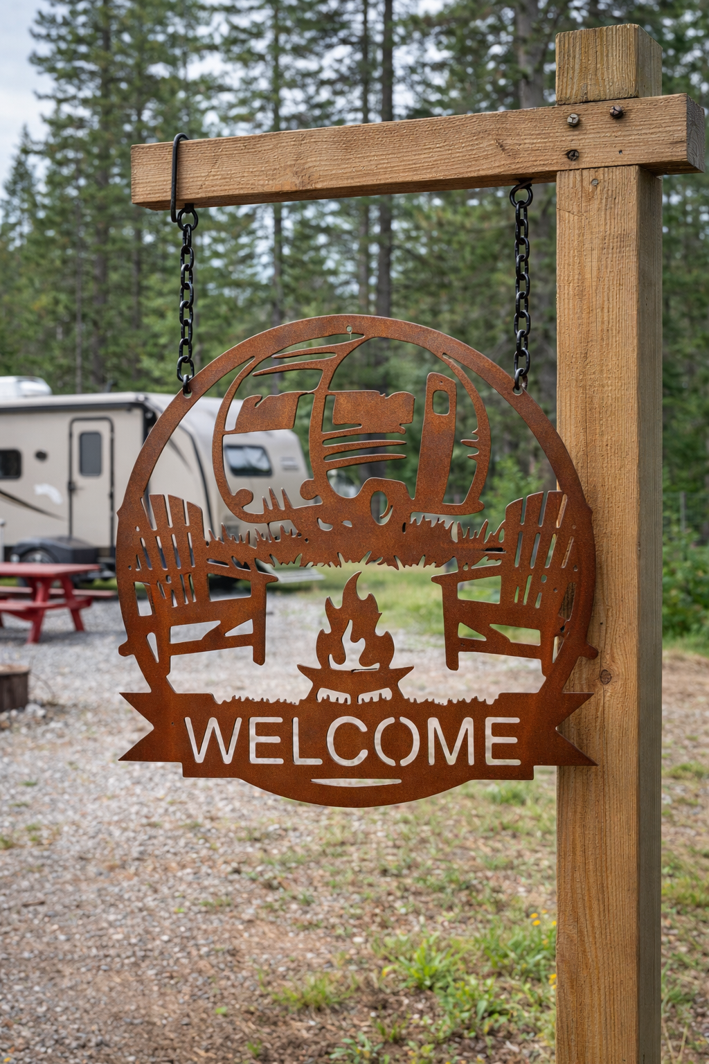 Camping Welcome Sign